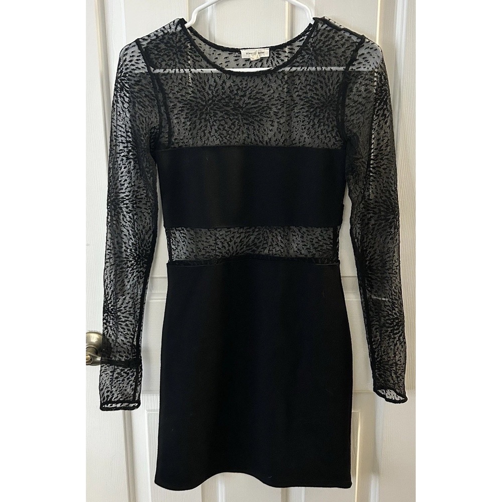 Silence + Noise Lace Cutout Mini Dress LBD  Size M Summer Night Out Festival - Picture 2 of 10